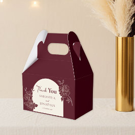 Deep Burgundy Floral Ivory Arch Wedding Thank You フェイバーボックス