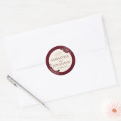 Deep Burgundy Floral Wedding Envelope Seal ラウンドシール (封筒)