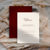 Deep Burgundy Formal Estate Modern Classic Wedding 出欠カード