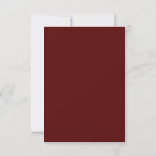 Deep Burgundy Formal Modern Classic Estate Wedding 出欠カード (裏面)