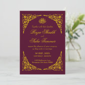 Deep Burgundy Islamic Wedding Invitation 招待状 (スタンド正面)