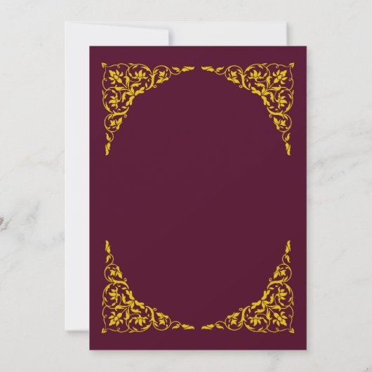 Deep Burgundy Islamic Wedding Invitation 招待状 (裏面)