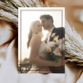 Deep Burgundy Ivory Crest Old Money Photo Wedding サンキューカード