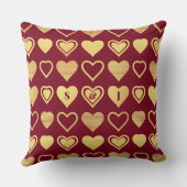 Deep Burgundy Luxury Hearts Valentine Gift クッション (裏面)