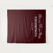 Deep Burgundy | Mr and Mrs Elegant Simple タペストリー (正面(横))