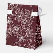 Deep Burgundy White Floral | Custom Wedding フェイバーボックス (裏面サイド)