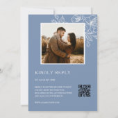 Deep Burgundy White Floral | Photo Wedding 招待状 (裏面)