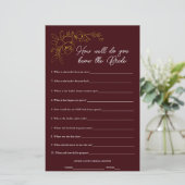 Deep Burgundy Who Knows The Bride Shower Game (スタンド正面)