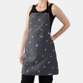 Deep Charcoal Balloon Flower Floral Pattern エプロン