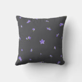 Deep Charcoal Balloon Flower Floral Pattern クッション (裏面)