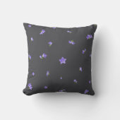 Deep Charcoal Balloon Flower Floral Pattern クッション (正面)