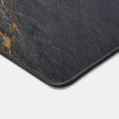 Deep Charcoal Slate and Gold Vein Desk Mat デスクマット (コーナー)