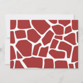 Deep Cherry Red Giraffe Skin Nursery New Baby ノートカード (裏面)