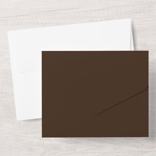 Deep Chocolate Brown Background – Wedding オールインワン招待状 (裏面)