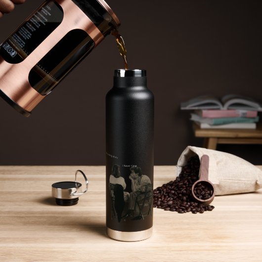 Deep Conversations Black Coffee (Minimalist Art  ウォーターボトル (コーヒー (回転後))