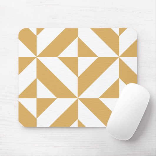 Deep Cool Gold Geometric Deco Cube Pattern マウスパッド (マウス)