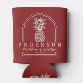 Deep Cranberry Pineapple Wedding Arch & Name 缶クーラー (裏面)