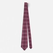 Deep Cranberry Red Tartan Plaid ネクタイ (正面)