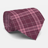 Deep Cranberry Red Tartan Plaid ネクタイ (ロール)