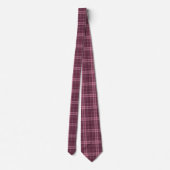 Deep Cranberry Red Tartan Plaid ネクタイ (裏面)