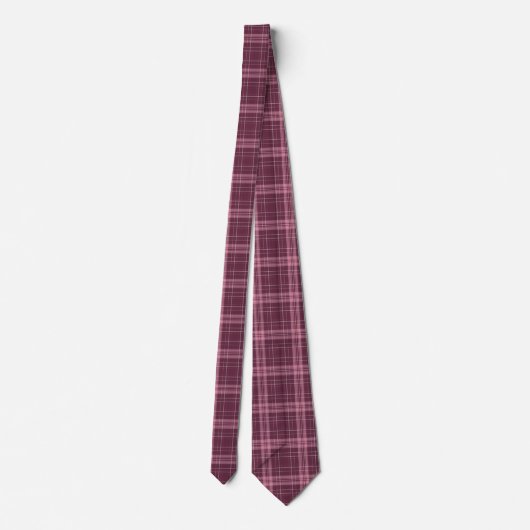 Deep Cranberry Red Tartan Plaid ネクタイ (裏面)