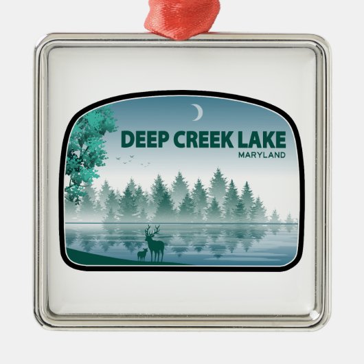Deep Creek Lake Maryland Deer メタルオーナメント (正面)