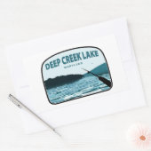 Deep Creek Lake Maryland Fishing Rod 長方形シール (封筒)