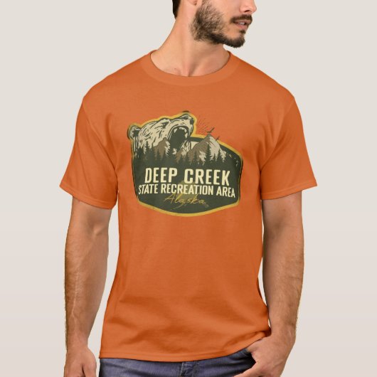 Deep Creek State Recreation Area Alaska Retro Badg Tシャツ (正面)