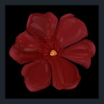 Deep Crimson Moody Bloom Glossy Dark Botanical Flo ポスター<br><div class="desc">Embrace the drama of nature with this deep crimson bloom. This striking digital illustration features a bold red flower with a high-gloss, almost porcelain finish, set against a deep, moody background. Perfect for lovers of dark botanical art, gothic garden aesthetics, and moody floral decor. This piece captures a sense of...</div>