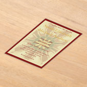 Deep Crimson Starburst Design | Opulent Modern Hi アクリル招待状 (レイダウン)