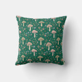 Deep Emerald Fungi Seamless Pattern Jewel Tone クッション (裏面)