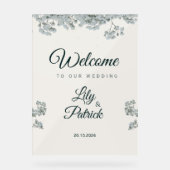 Deep emerald Green baby's breath  アクリルサイン (正面)