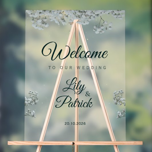 Deep emerald Green baby's breath  アクリルサイン (ニュートラル)