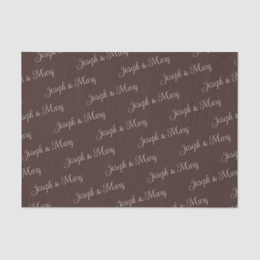 Deep Espresso Brown & Soft Latte Script Wedding ☕ 薄葉紙 (正面)