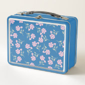 Deep Floral Pattern Metal Lunch Box for Stylish St メタルランチボックス (正面)