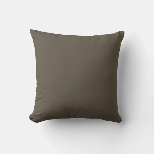 Deep Forest Brown Solid Throw Pillow クッション (正面)