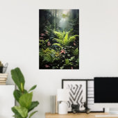 Deep Forest Fern, Woodland Moody Wall Print, Dark ポスター (ホームオフィス)