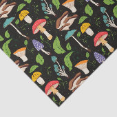 Deep Forest Magic: Colorful Mushrooms on Black 薄葉紙 (詳細)