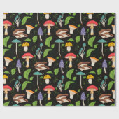 Deep Forest Magic: Colorful Mushrooms Pattern ラッピングペーパー (フラット)