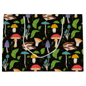 Deep Forest Magic: Colorful Mushrooms Pattern ラージペーパーバッグ (正面)