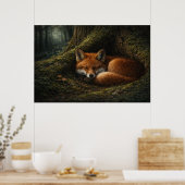 Deep Forest Slumber | Red Fox Art | Poster ポスター (キッチン)