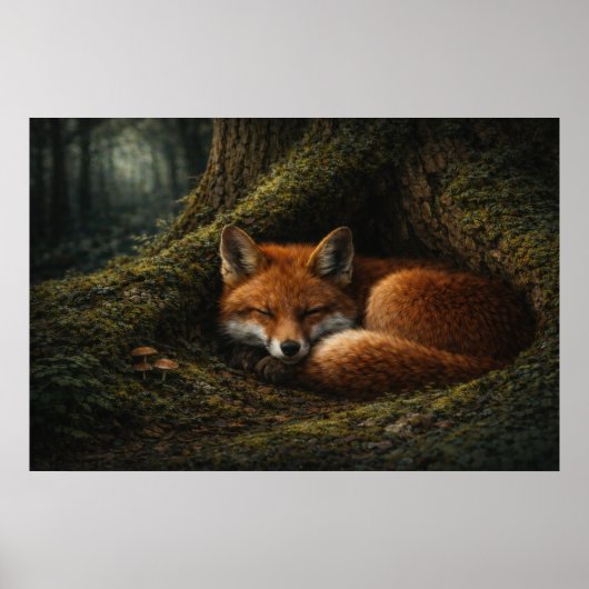 Deep Forest Slumber | Red Fox Art | Poster ポスター (正面)