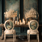 Deep Grace Ethereal Woman Teal Cream Gown 薄葉紙