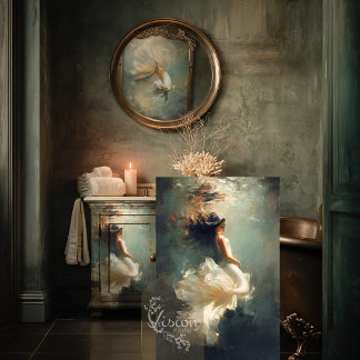 Deep Grace Ethereal Woman Teal Cream Gown 薄葉紙