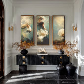 Deep Grace Golden Betta Fish Teal Oil Art 薄葉紙