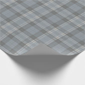 Deep Gray-Blue and Soft Gray Plaid ラッピングペーパー (角)