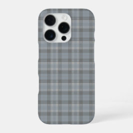 Deep Gray-Blue and Soft Gray Plaid iPhone 16 Proケース