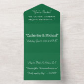Deep Green All In One Wedding Invitation – Modern オールインワン招待状 (内側)