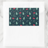 Deep Green Christmas Trees Perfect Gift 長方形シール (バッグ)