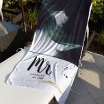Deep Green Gold | Mr. Brushed Script Beach Towel ビーチタオル<br><div class="desc">This stylish beach towel says "Mr." in trendy brushed script typography with a deep moody green abstract background accented with gold. Add your last name for a more personalized touch. Add your custom wording to this design by using the "Edit this design template" boxes on the right hand side of...</div>